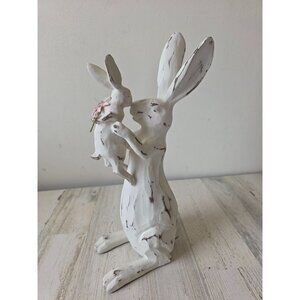 Regency rabbit bunny Easter statue figurine spring flower daisy hare shabby chic